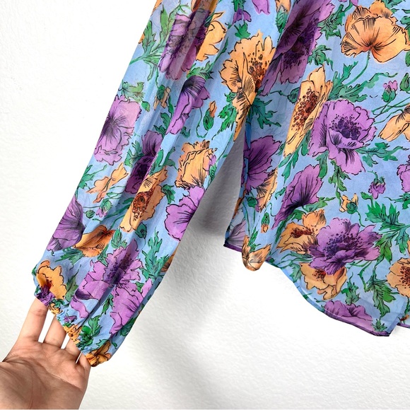 (Sold)VERONICA BEARD Syden printed silk blouse size 4 - Picture 6 of 11